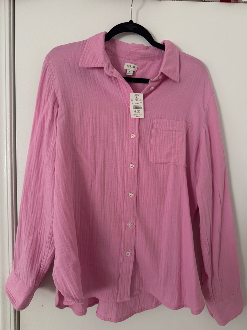 J. Crew Pink Button-Down Cotton Shirt
